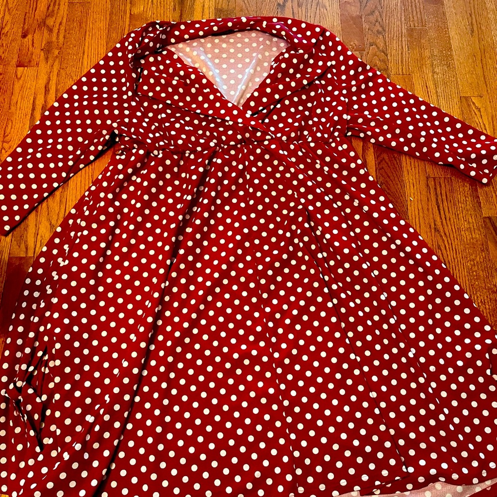 Bloomchic 28W vintage red polka dot dress.